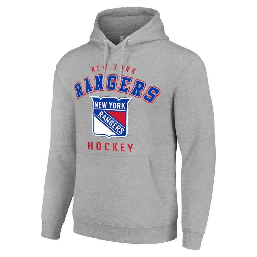 New York Rangers Starter Logo Pullover Hoodie - Heather Gray - NHL