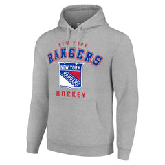 New York Rangers Starter Logo Pullover Hoodie - Heather Gray - NHL