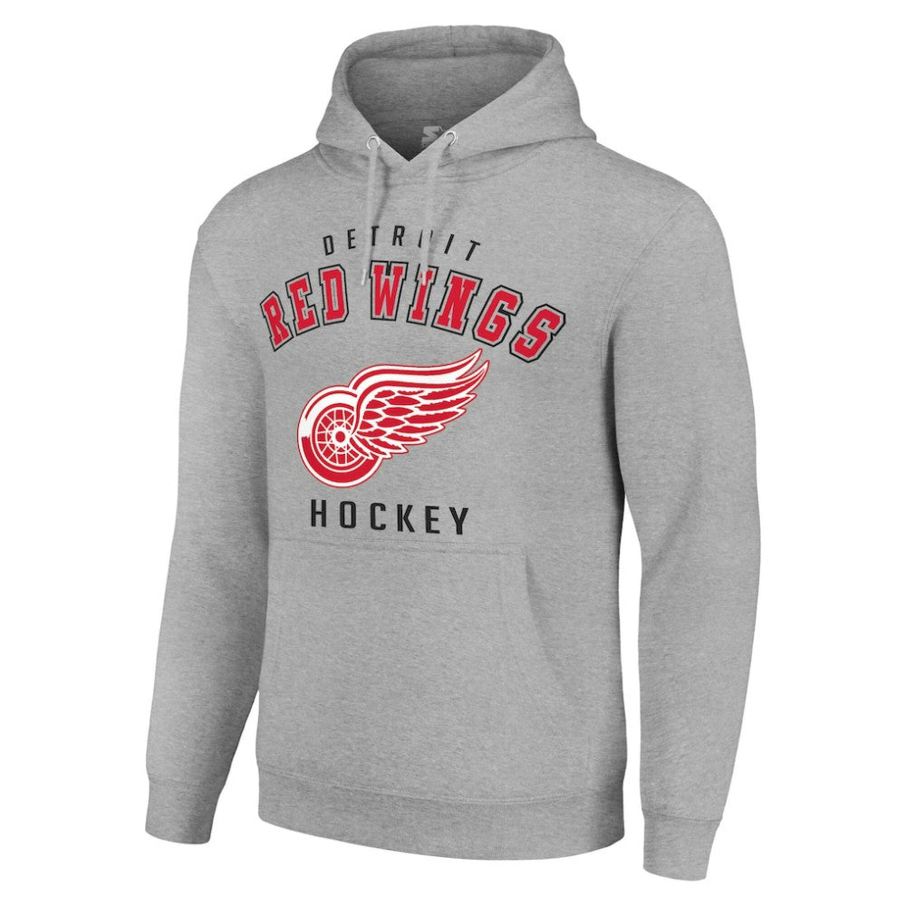 Detroit Red Wings Starter Logo Pullover Hoodie - Heather Gray - NHL