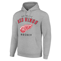 Detroit Red Wings Starter Logo Pullover Hoodie - Heather Gray - NHL