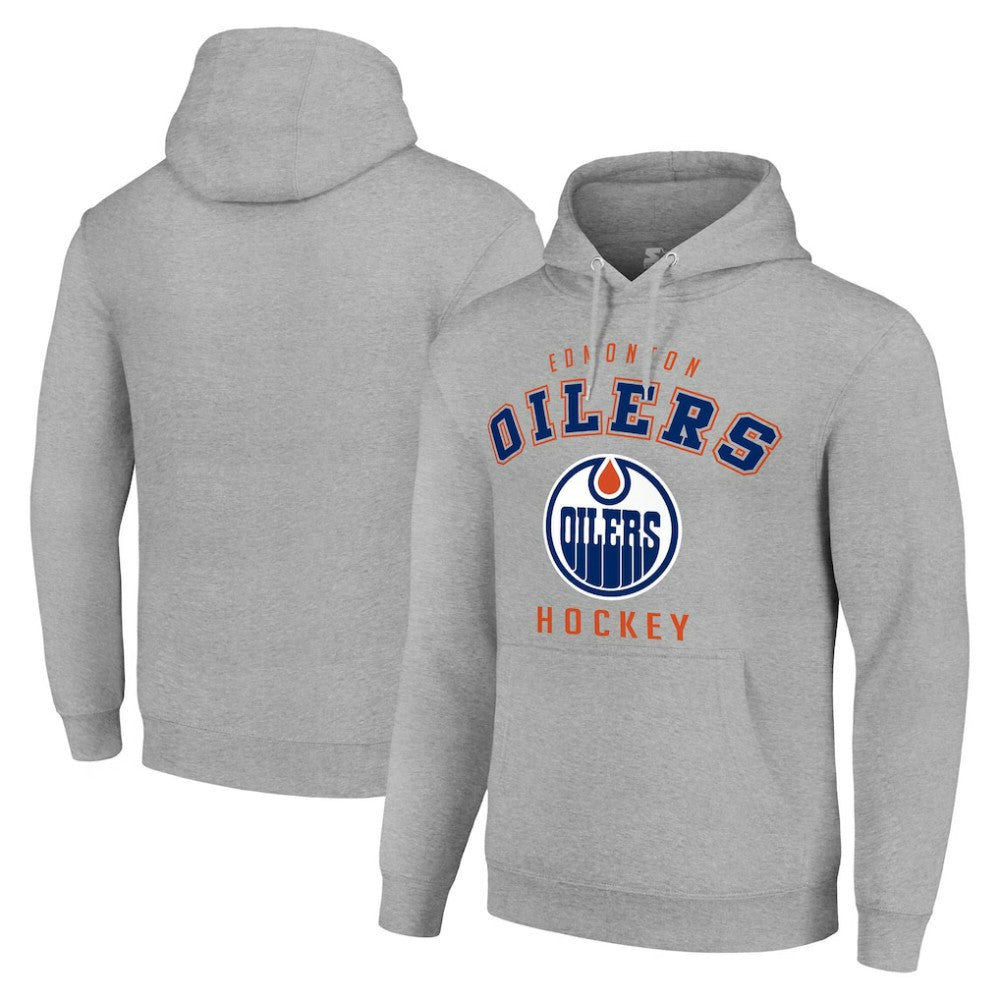 Edmonton Oilers Starter Logo Pullover Hoodie - Heather Gray - NHL