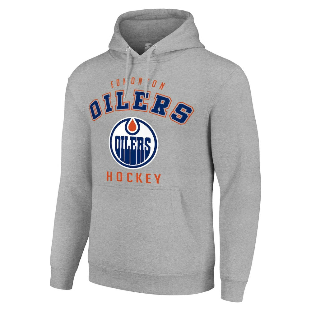 Edmonton Oilers Starter Logo Pullover Hoodie - Heather Gray - NHL