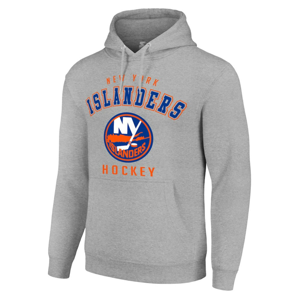 New York Islanders Starter Logo Pullover Hoodie - Heather Gray - NHL