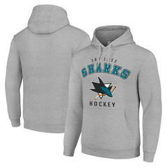 San Jose Sharks Starter Logo Pullover Hoodie - Heather Gray - NHL
