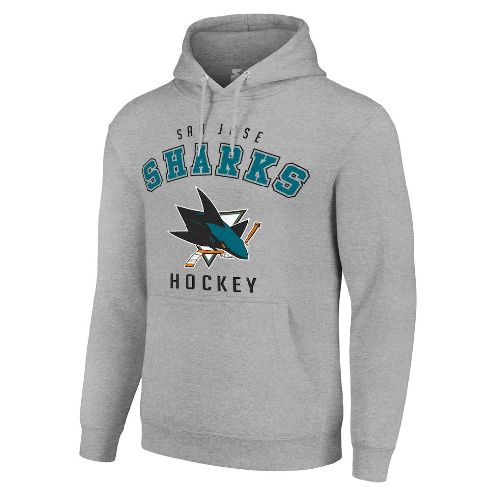 San Jose Sharks Starter Logo Pullover Hoodie - Heather Gray - NHL