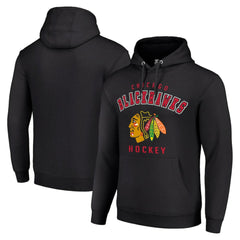 Chicago Blackhawks Starter Logo Pullover Hoodie - Black - NHL