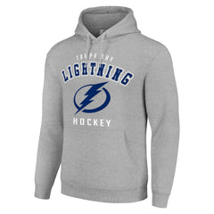 Tampa Bay Lightning Starter Logo Pullover Hoodie - Heather Gray - NHL