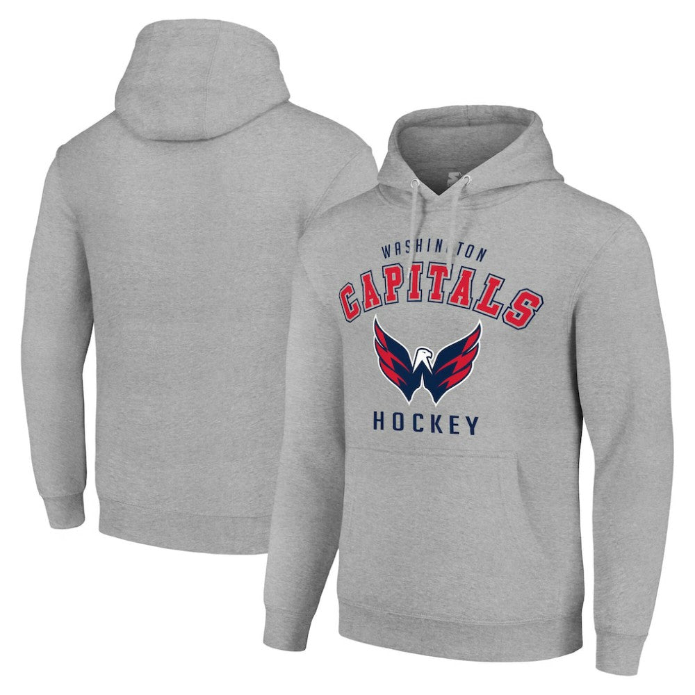 Washington Capitals Starter Logo Pullover Hoodie - Heather Gray - NHL