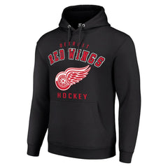 Detroit Red Wings Starter Logo Pullover Hoodie - Black - NHL