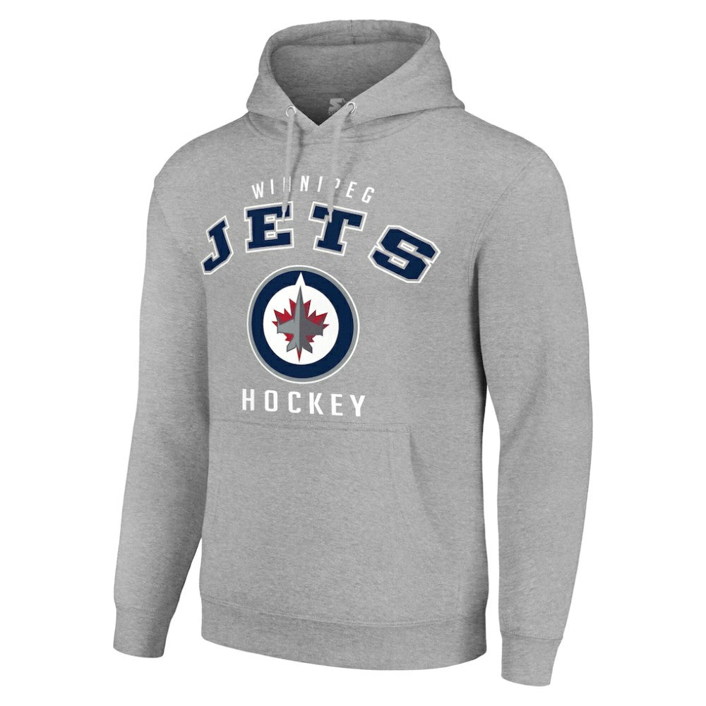 Winnipeg Jets Starter Logo Pullover Hoodie - Heather Gray - NHL