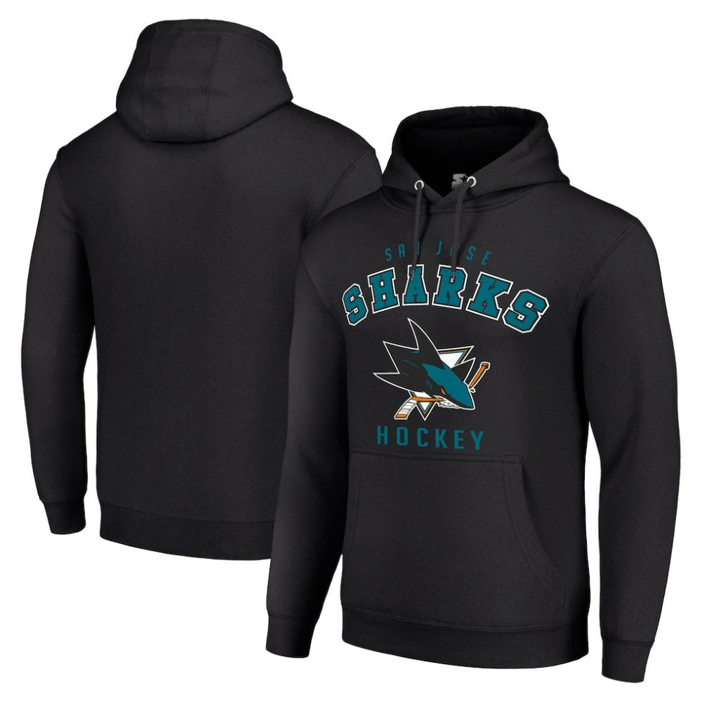 San Jose Sharks Starter Logo Pullover Hoodie - Black - NHL