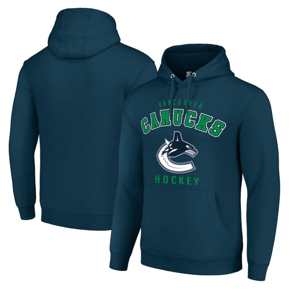 Vancouver Canucks Starter Logo Pullover Hoodie - Navy - NHL