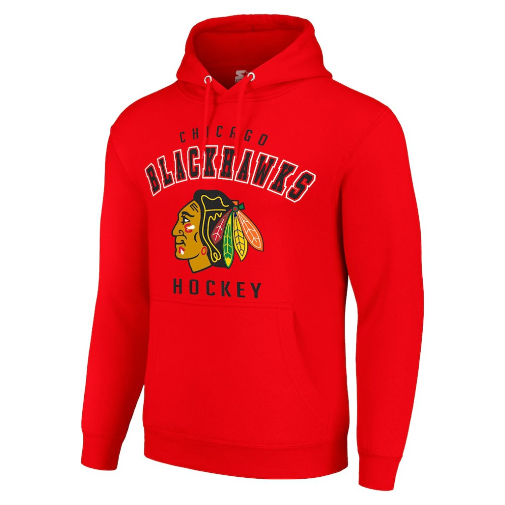 Chicago Blackhawks Starter Logo Pullover Hoodie - Red - NHL