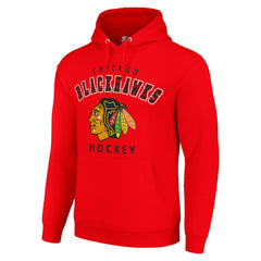 Chicago Blackhawks Starter Logo Pullover Hoodie - Red - NHL