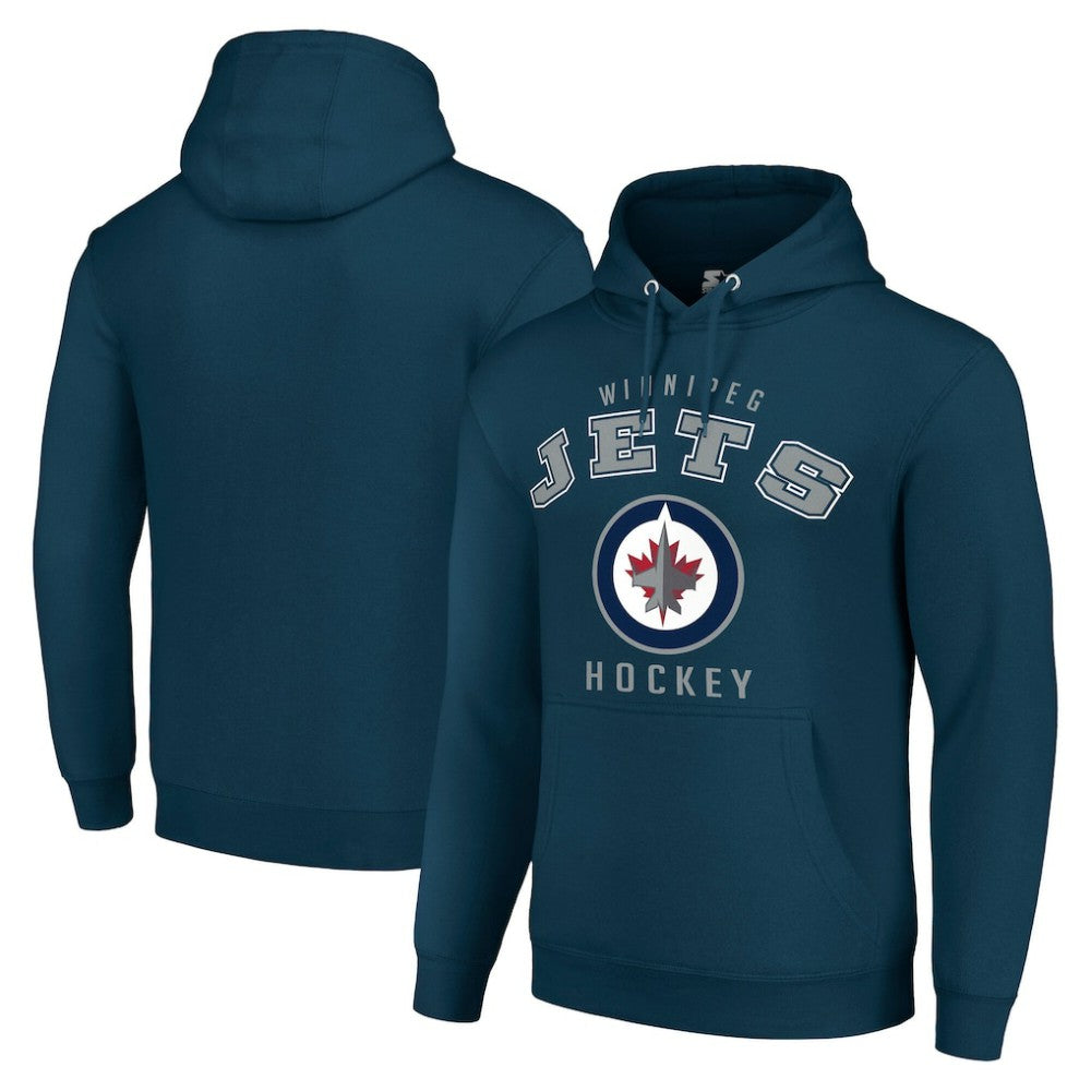 Winnipeg Jets Starter Logo Pullover Hoodie - Navy - NHL