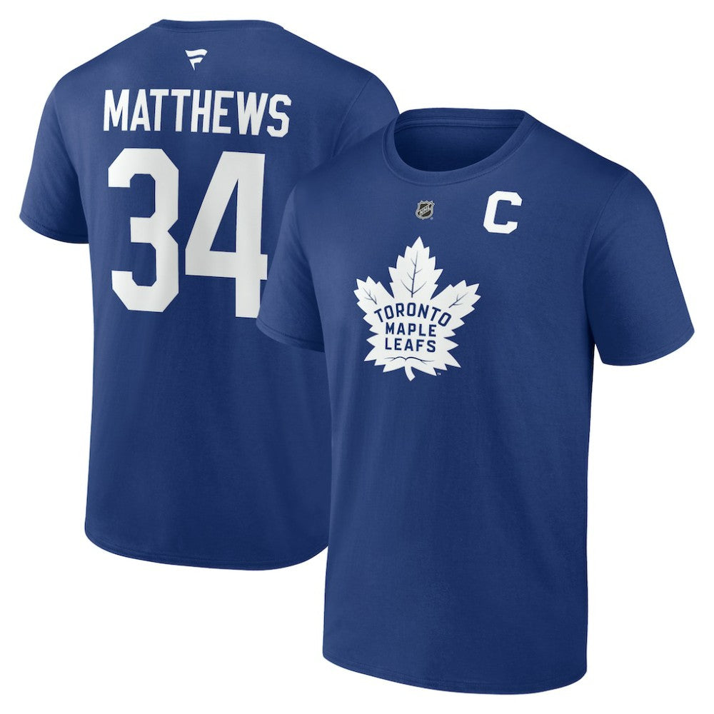 Auston Matthews Toronto Maple Leafs Fanatics Authentic Stack Name & Number T-Shirt - Blue - NHL