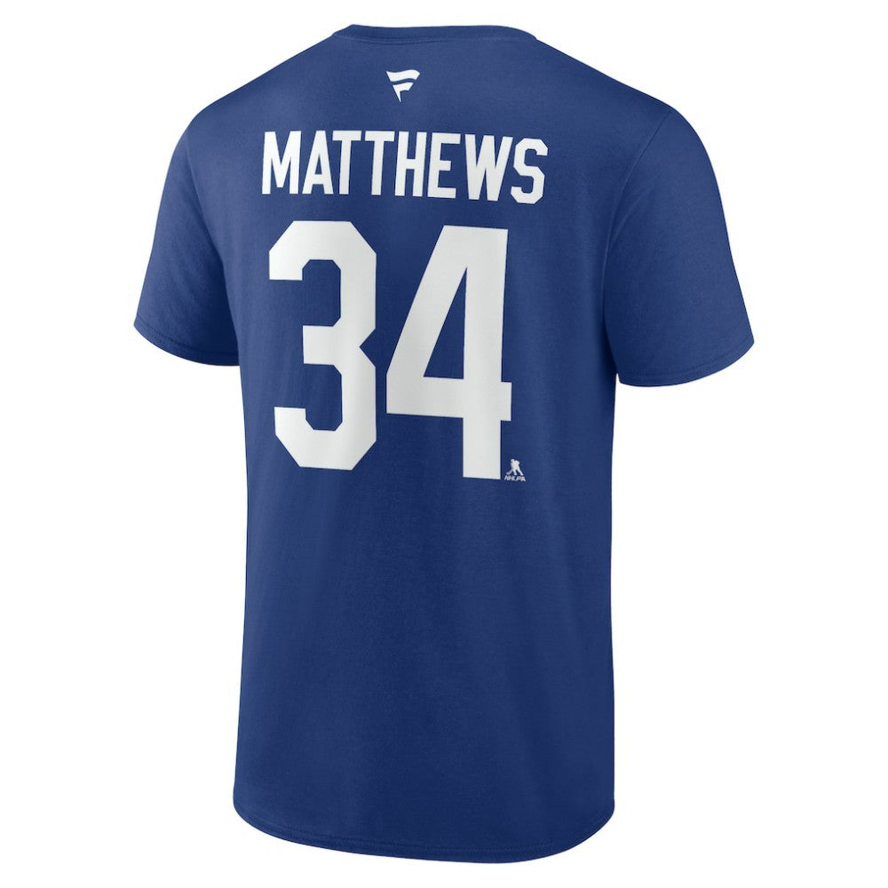 Auston Matthews Toronto Maple Leafs Fanatics Authentic Stack Name & Number T-Shirt - Blue - NHL