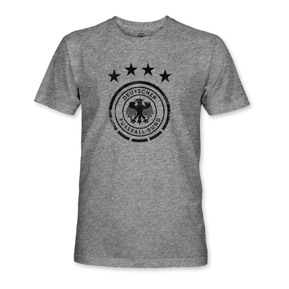 Germany National Team 1863FC Mono Badge Vintage Tri-Blend T-Shirt Heather Gray - FIFA World CUP
