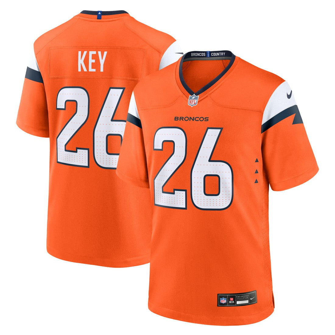 Devon Key Denver Broncos Team Game Jersey Orange | Nike for Sale
