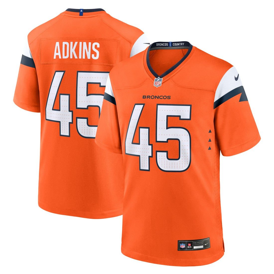 Nate Adkins Denver Broncos Team Game Jersey Orange | Nike for Sale