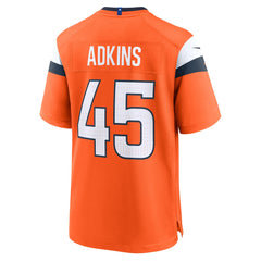 Nate Adkins Denver Broncos Team Game Jersey Orange | Nike for Sale