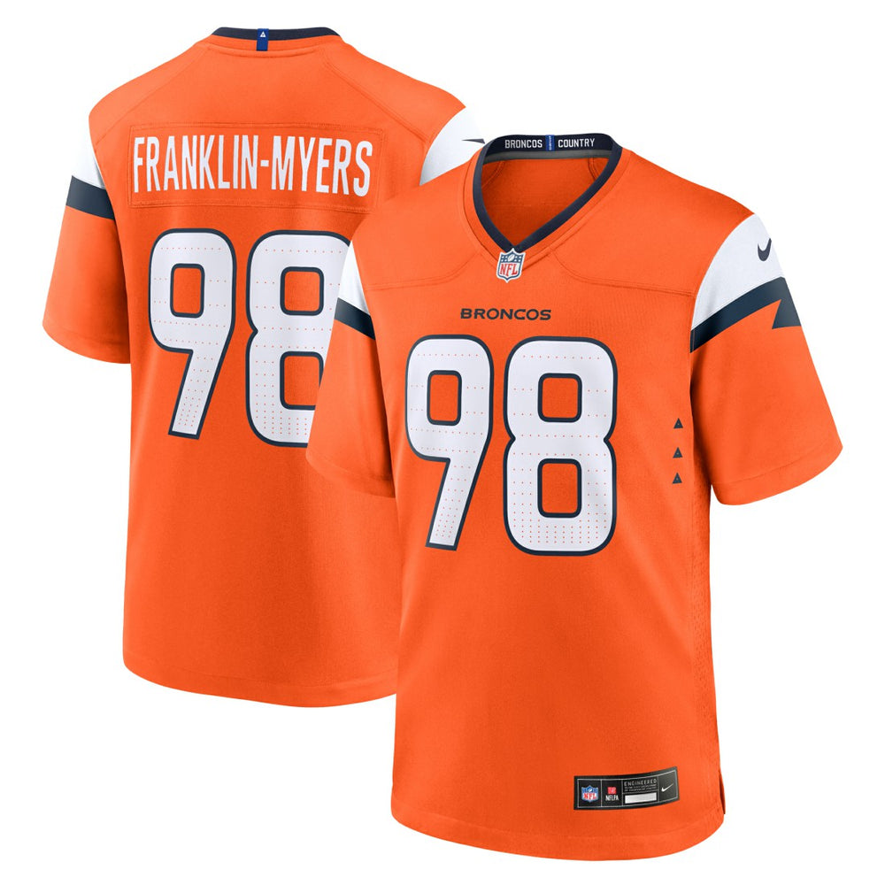 John Franklin-Myers Denver Broncos Team Game Jersey Orange | Nike for Sale
