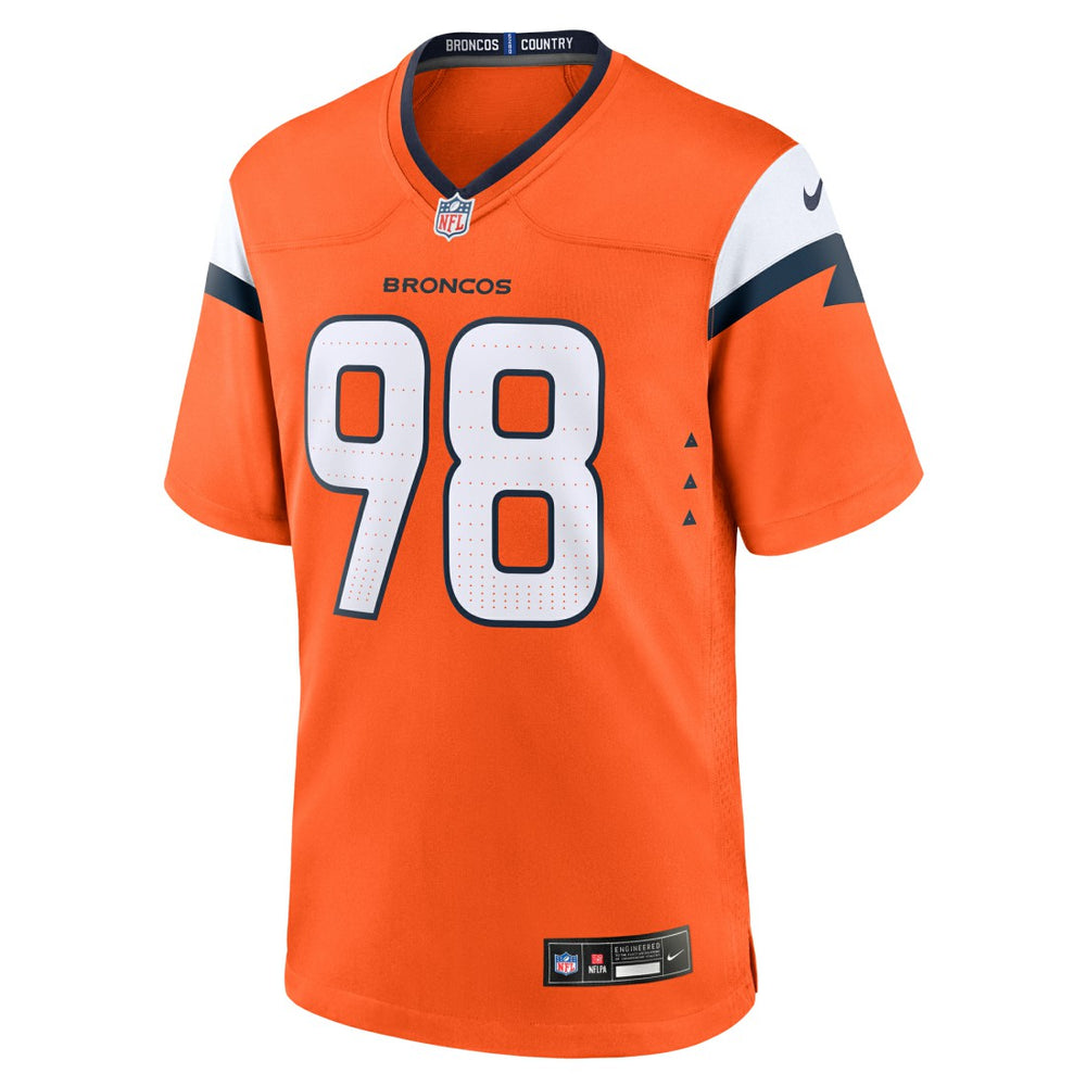 John Franklin-Myers Denver Broncos Team Game Jersey Orange | Nike for Sale