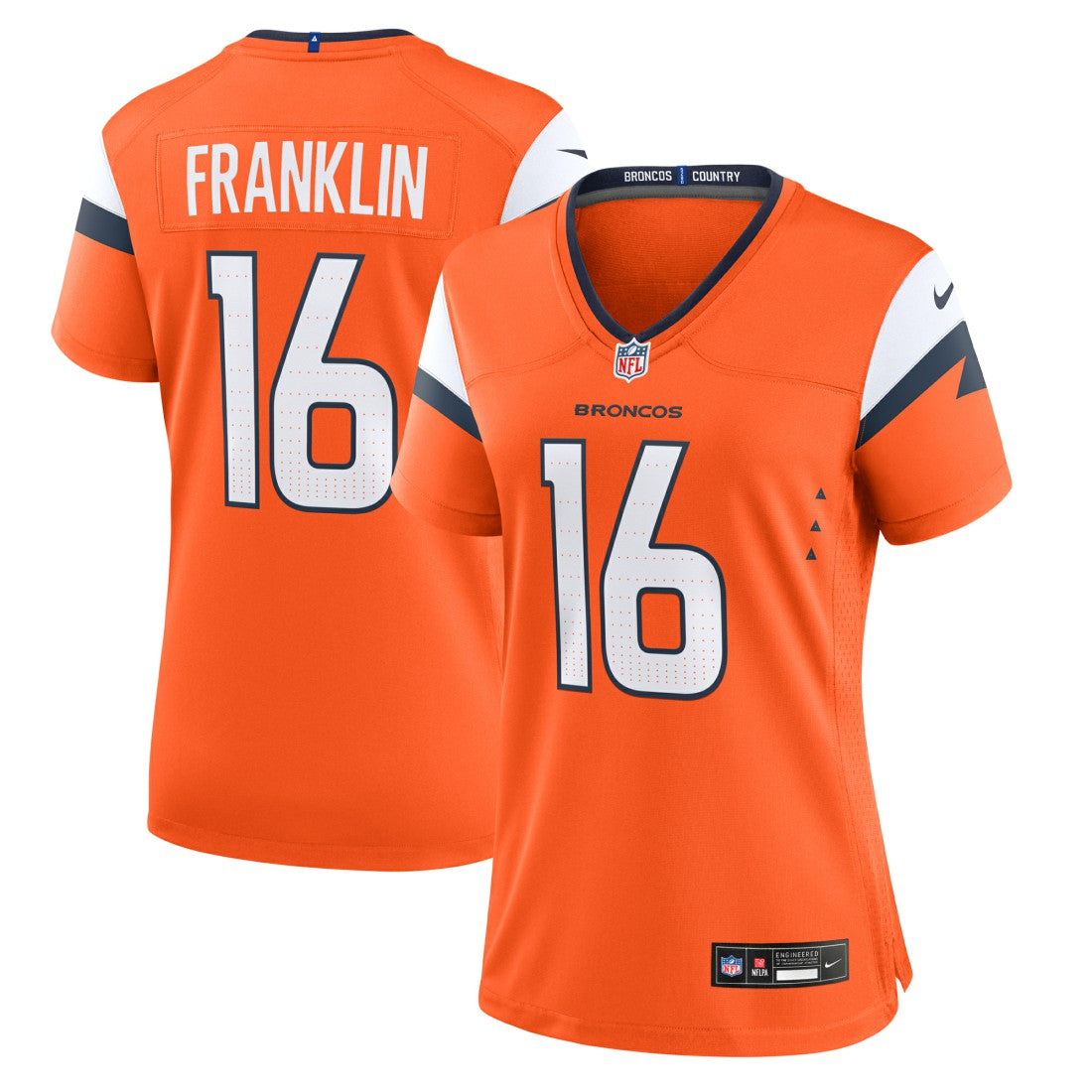 Troy Franklin Denver Broncos Women's Team Game Jersey Orange | Nike for Sale