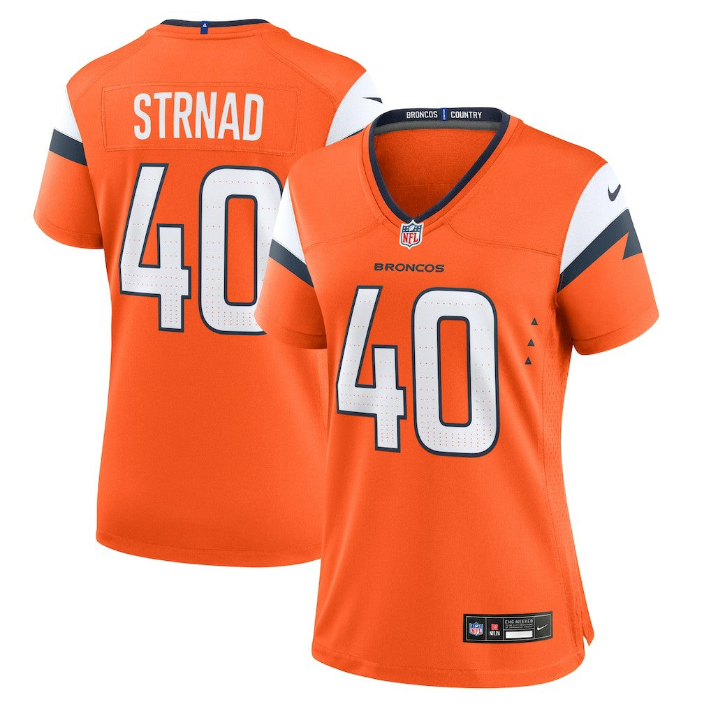 Justin Strnad Denver Broncos Women's Team Game Jersey Orange | Nike for Sale