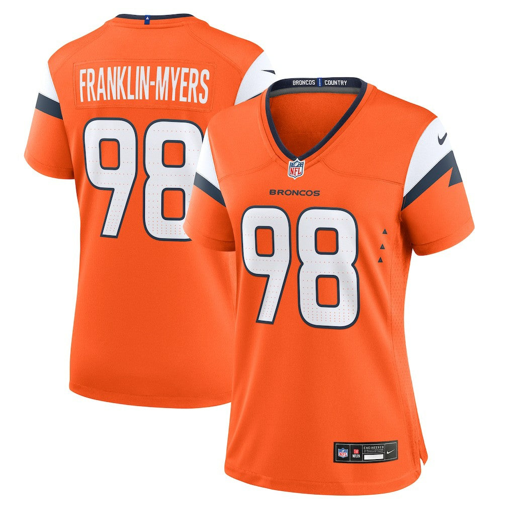 John Franklin-Myers Denver Broncos Women's Team Game Jersey Orange | Nike for Sale