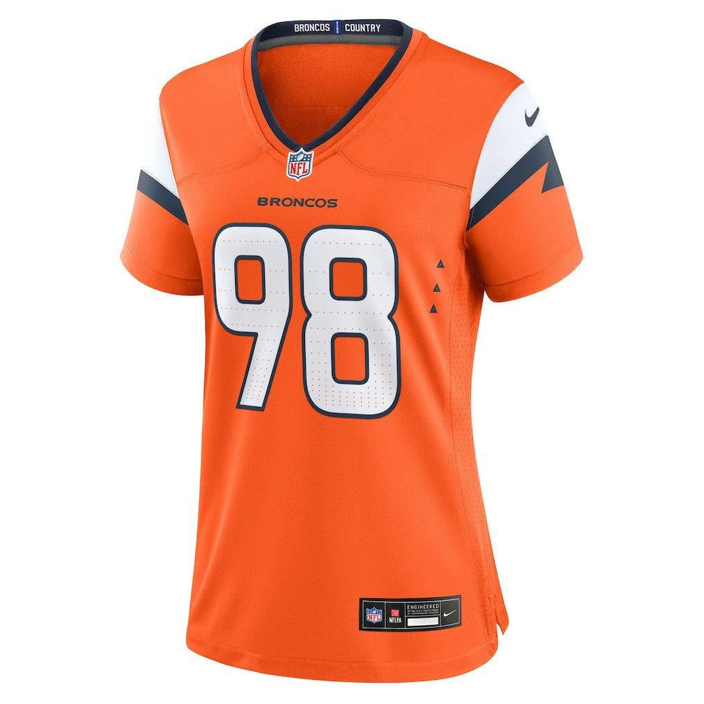 John Franklin-Myers Denver Broncos Women's Team Game Jersey Orange | Nike for Sale