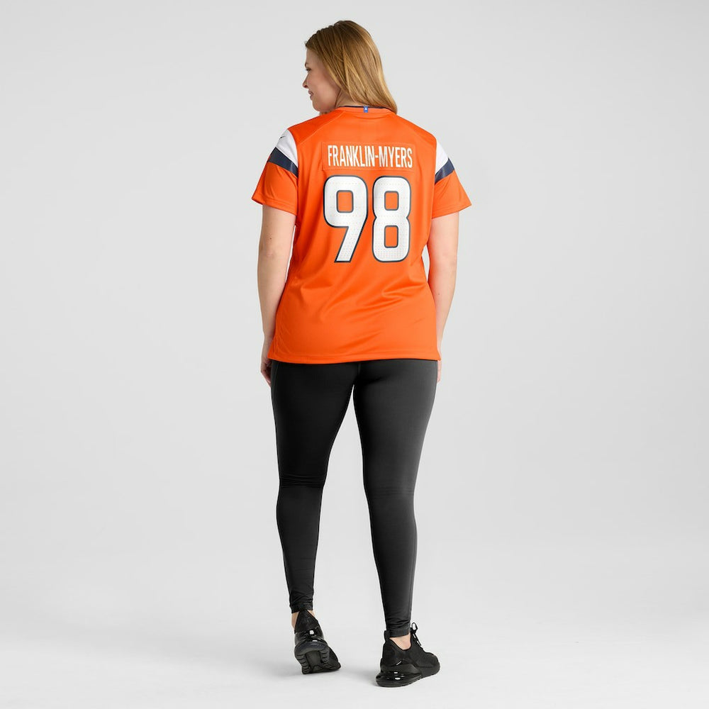 John Franklin-Myers Denver Broncos Women's Team Game Jersey Orange | Nike for Sale
