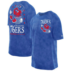 Philadelphia 76ers Old School Sport Enzyme Wash Oversized T-Shirt Royal - NBA