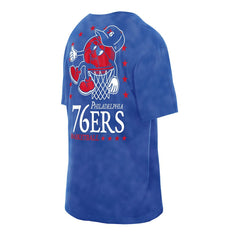 Philadelphia 76ers Old School Sport Enzyme Wash Oversized T-Shirt Royal - NBA