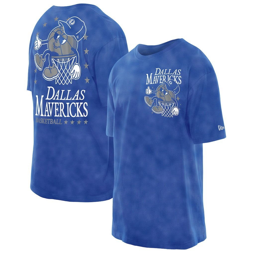 Dallas Mavericks Old School Sport Enzyme Wash Oversized T-Shirt Blue - NBA