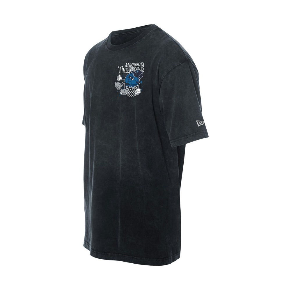 Minnesota Timberwolves Old School Sport Enzyme Wash Oversized T-Shirt Black - NBA
