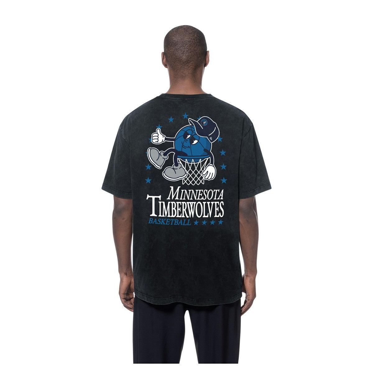Minnesota Timberwolves Old School Sport Enzyme Wash Oversized T-Shirt Black - NBA