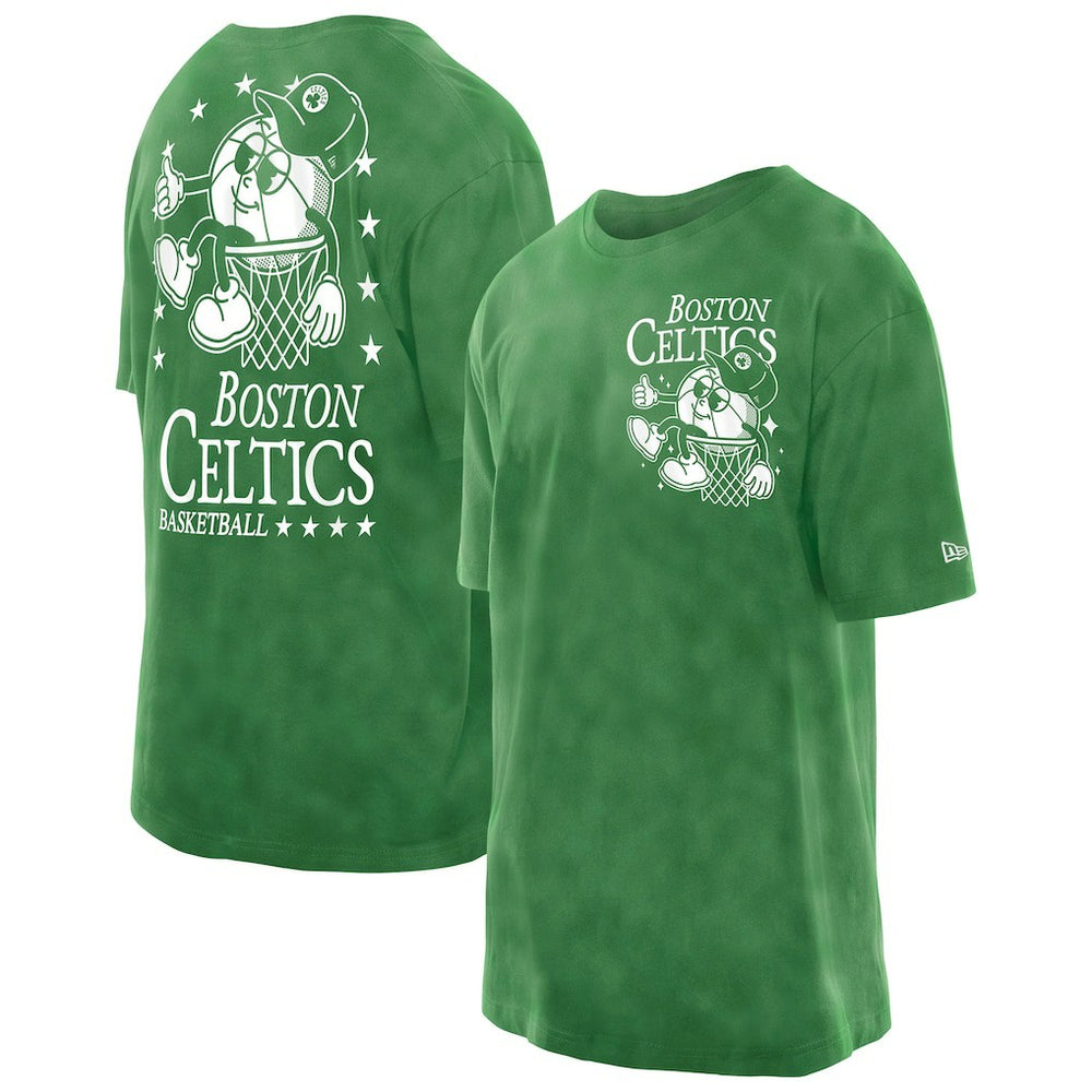 Boston Celtics Old School Sport Enzyme Wash Oversized T-Shirt Kelly Green - NBA
