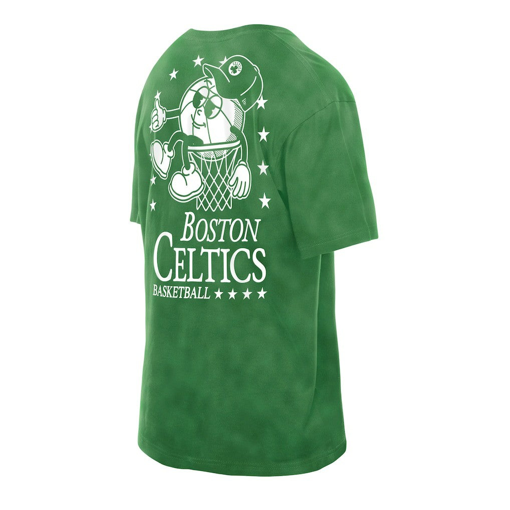 Boston Celtics Old School Sport Enzyme Wash Oversized T-Shirt Kelly Green - NBA