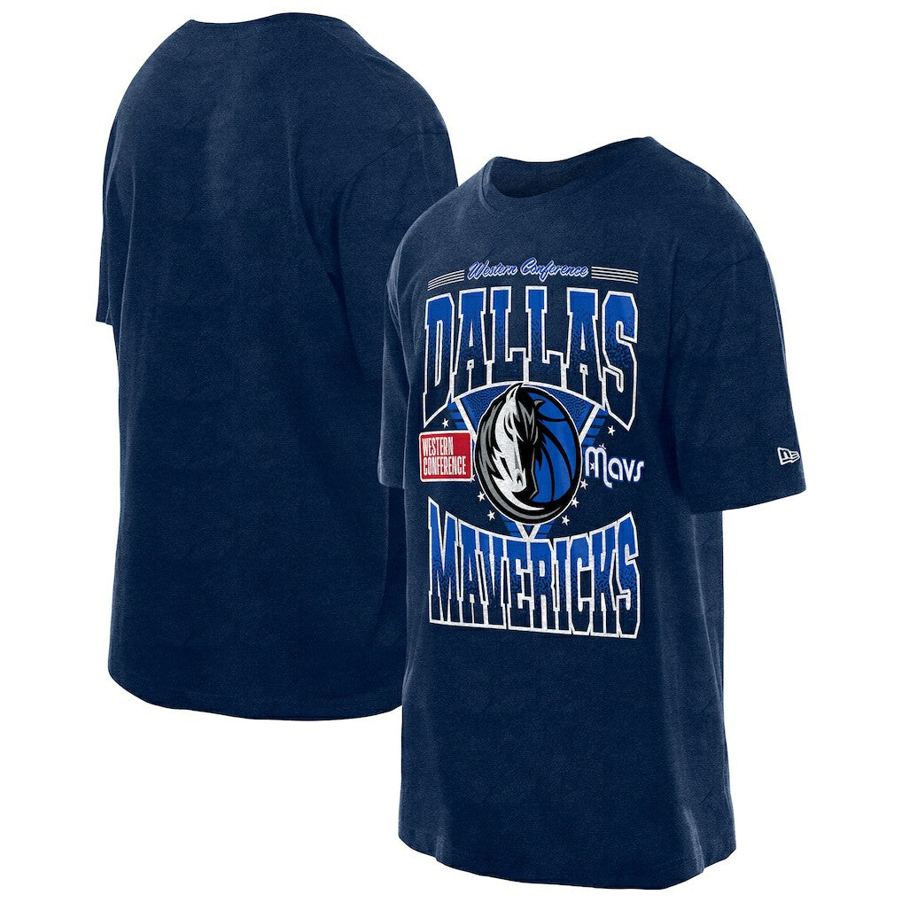 Dallas Mavericks Boxy Old School Sport Vintage Wash T-Shirt Navy - NBA