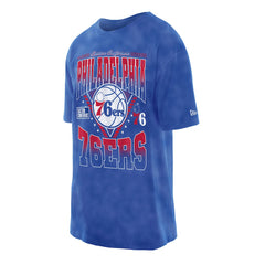 Philadelphia 76ers Boxy Old School Sport Vintage Wash T-Shirt Royal - NBA