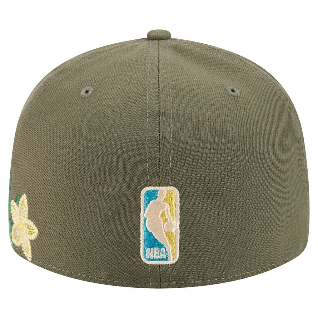 Chicago Bulls Tonal Florals 59FIFTY Fitted Hat Olive - NBA