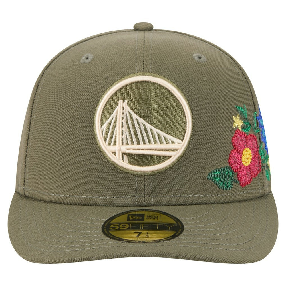 Golden State Warriors Tonal Florals 59FIFTY Fitted Hat Olive - NBA