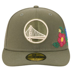 Golden State Warriors Tonal Florals 59FIFTY Fitted Hat Olive - NBA