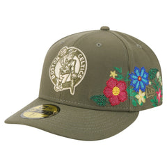 Boston Celtics Tonal Florals 59FIFTY Fitted Hat Olive - NBA