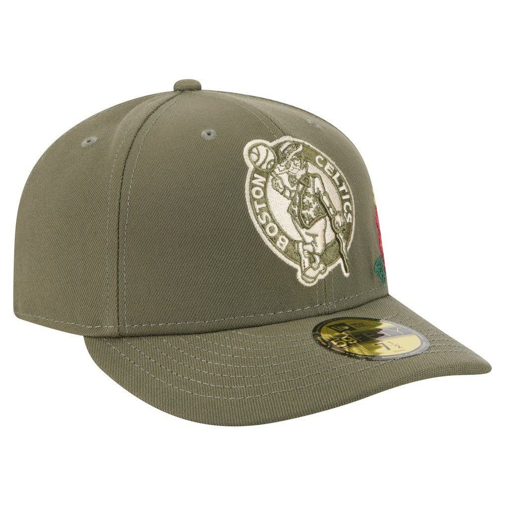Boston Celtics Tonal Florals 59FIFTY Fitted Hat Olive - NBA