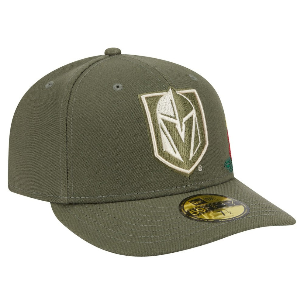 Vegas Golden Knights New Era Tonal Florals 59FIFTY Fitted Hat - Olive - NHL
