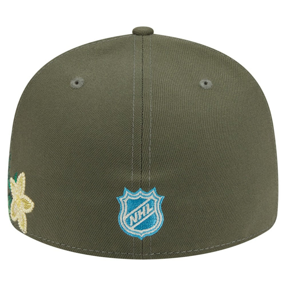 Vegas Golden Knights New Era Tonal Florals 59FIFTY Fitted Hat - Olive - NHL