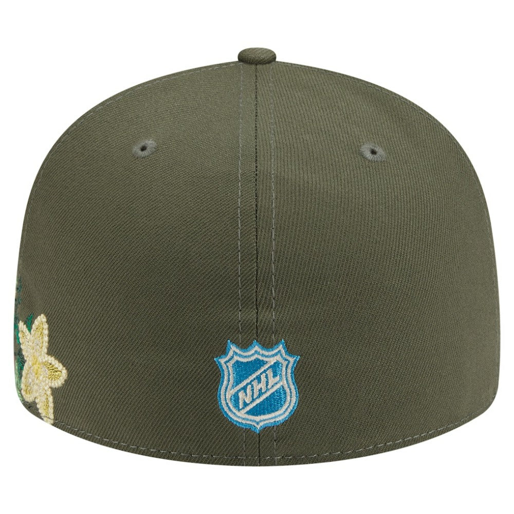 New York Rangers New Era Tonal Florals 59FIFTY Fitted Hat - Olive - NHL