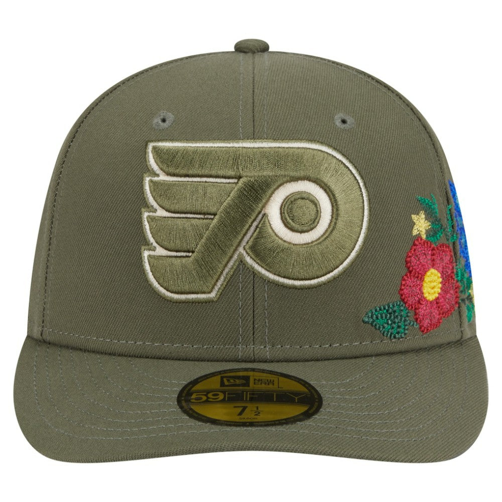 Philadelphia Flyers New Era Tonal Florals 59FIFTY Fitted Hat - Olive - NHL
